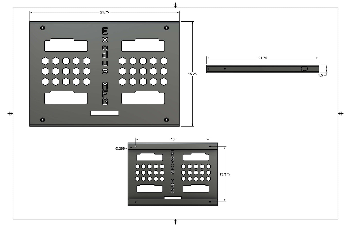 Klein MODBOX Mounting Plate - Full Size - Non-Locking